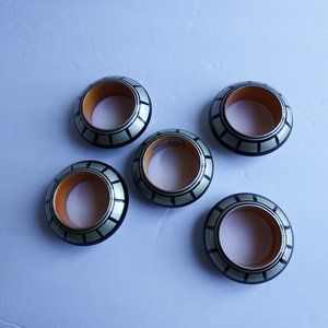 MCM Simplex International 5 Black/Silver Napkin Rings